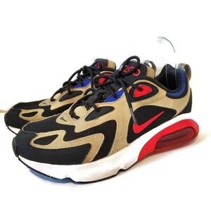 Nike Air Max 200 Mens Size 9 US Black Beige Red Suede Running Shoes AQ2568-700